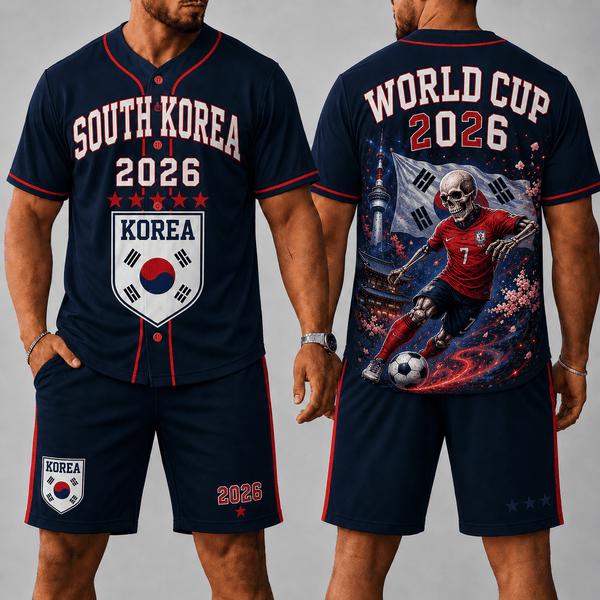 South Korea WC 26 Skull Jersey Shorts Set
