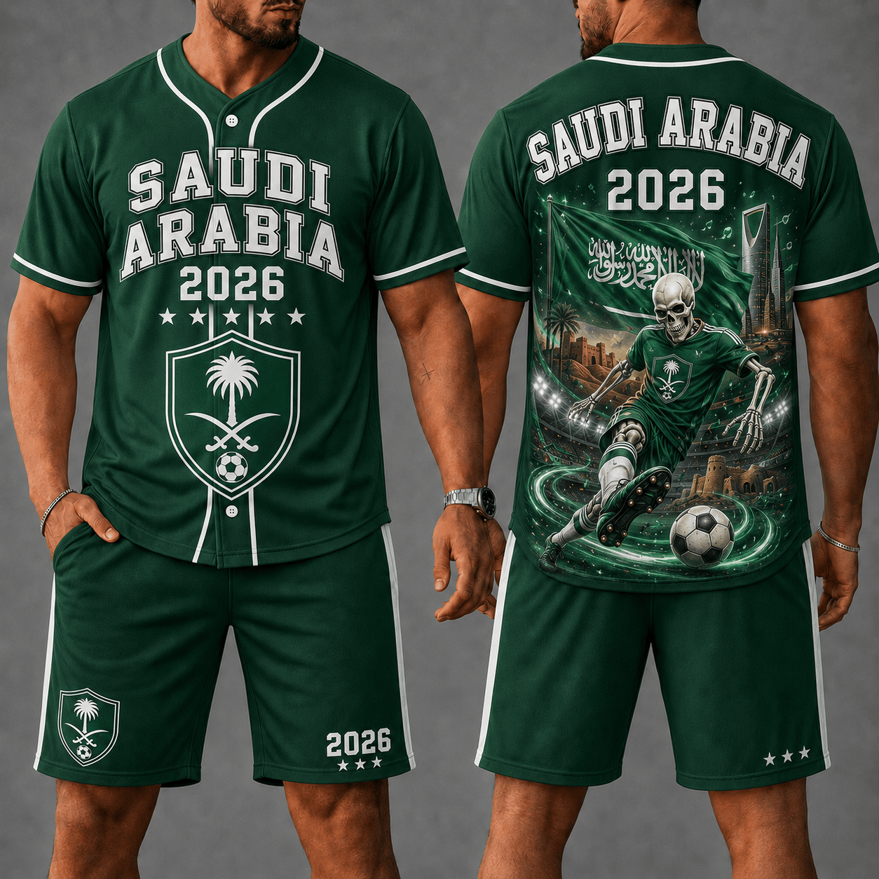 Saudi Arabia WC 26 Skull Jersey Shorts Set