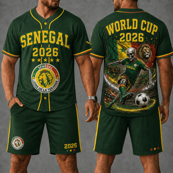 Senegal WC 26 Skull Jersey Shorts Set