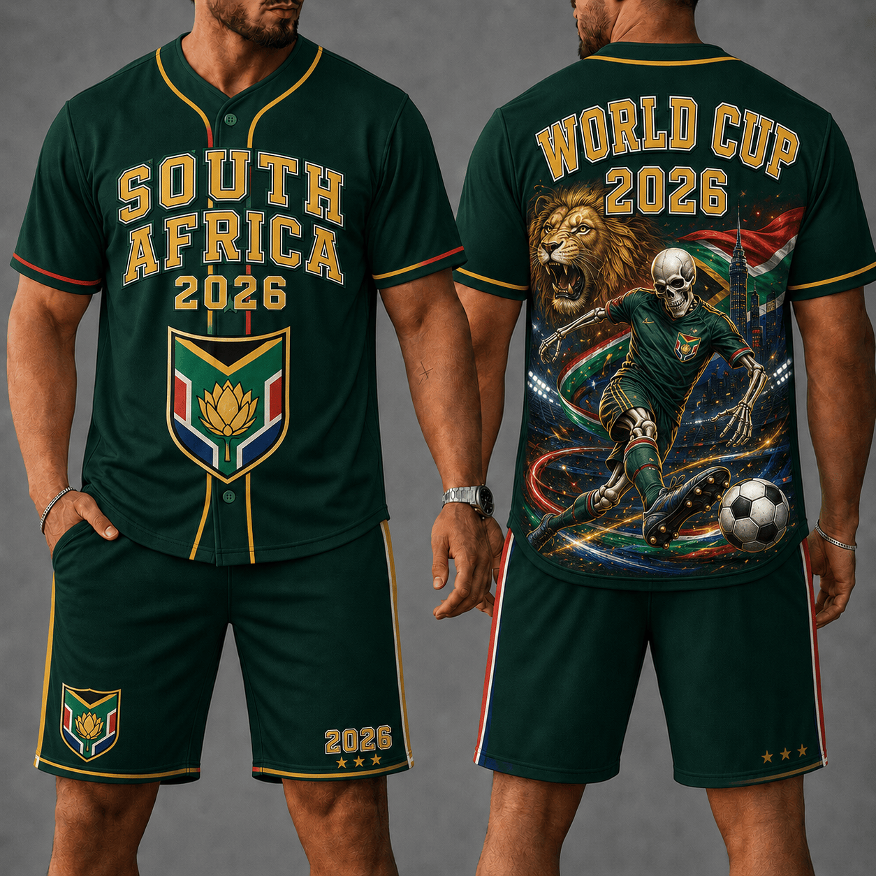 South Africa WC 26 Skull Jersey Shorts Set