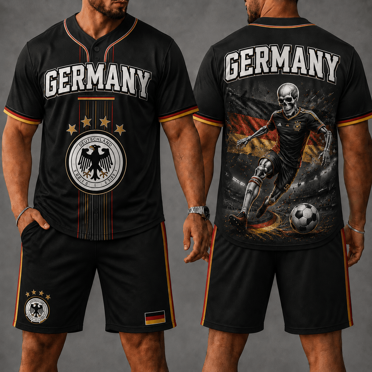 Germany WC 26 Skull Jersey Shorts Set