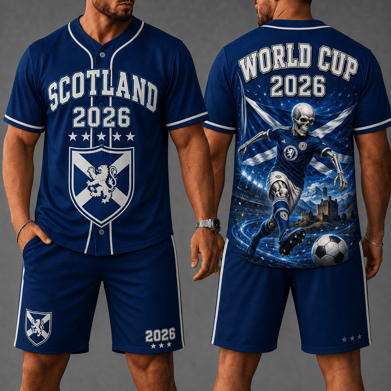 Scotland WC 26 Skull Jersey Shorts Set
