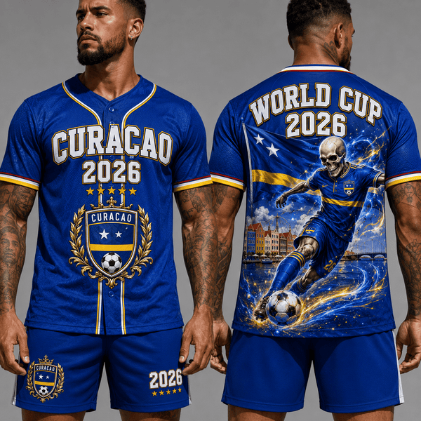 Curaçao WC 26 Skull Jersey Shorts Set