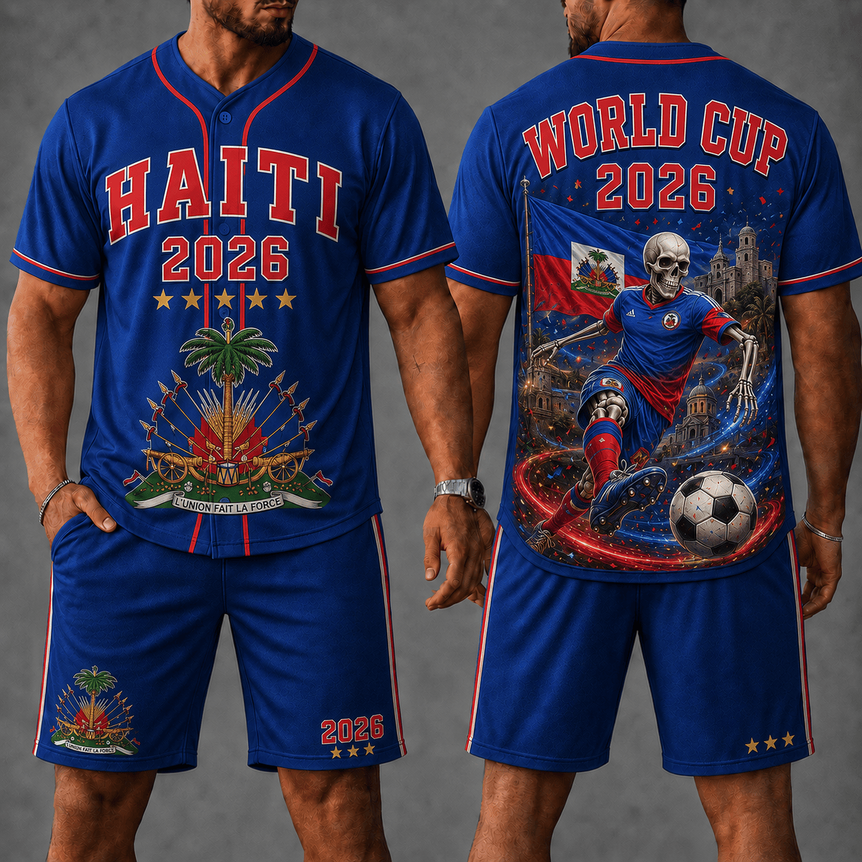 Haiti WC 26 Skull Jersey Shorts Set